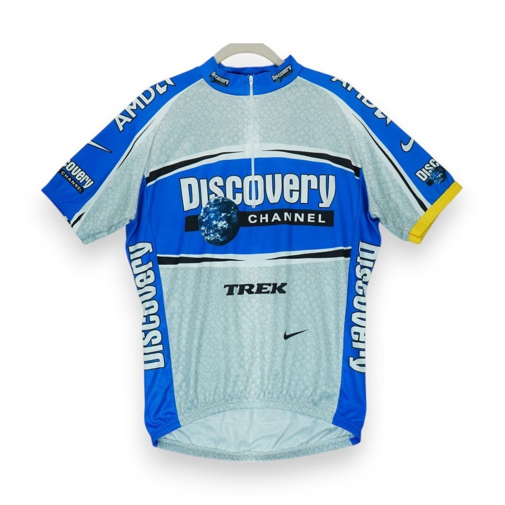 Vintage Nike Dri Fit Discovery Channel Trek Cycling Jersey Men Large Made Italy